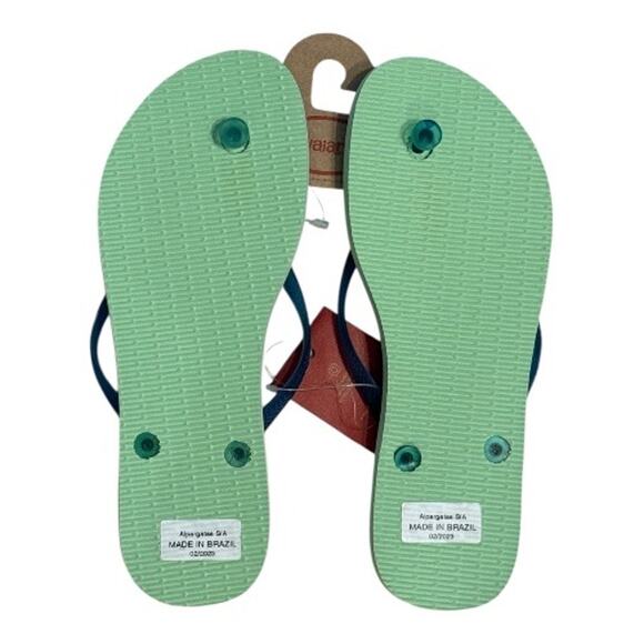 NEW Havaianas 11 12 41 42 Slim Metallic Rainbow Flip Flops Sandal Rubber Thong - Picture 4 of 12